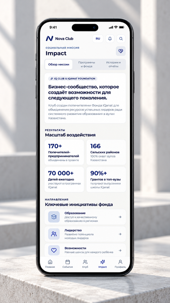 Nova Club — Социальная миссия Impact и результаты фонда